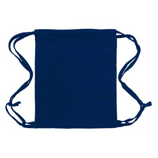 Navy Blue 14x17 Blended Knitted Drawstring Bag.