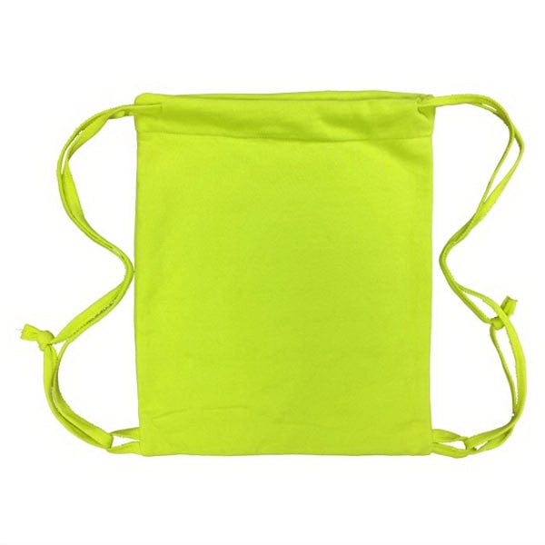 Neon Yellow 14x17 Blended Knitted Drawstring Bag.