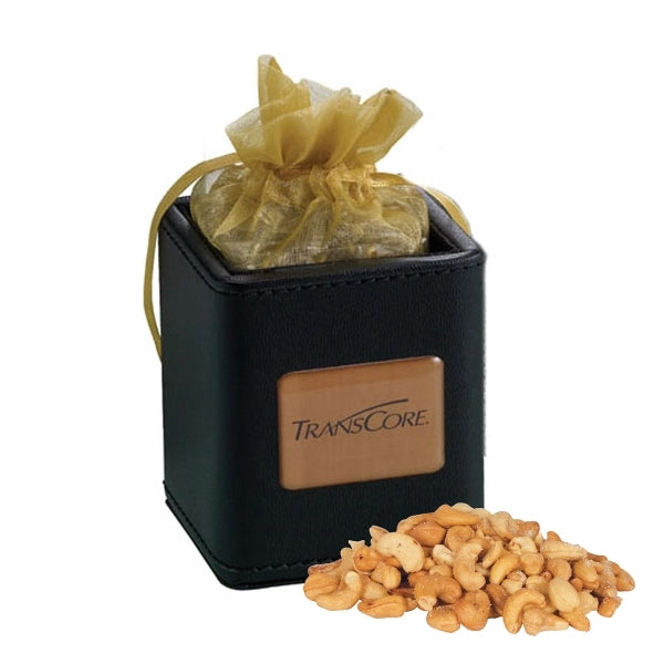 X-Cube Pen Holder filled with jumbo cashews