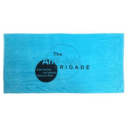 Turquoise 30x60 Terry Velour Promotional Beach Towel.