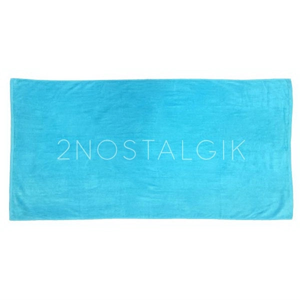 Turquoise 30x60 Terry Velour Promotional Beach Towel.