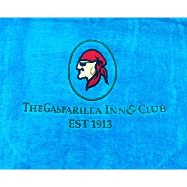 Turquoise 30x60 Terry Velour Promotional Beach Towel.