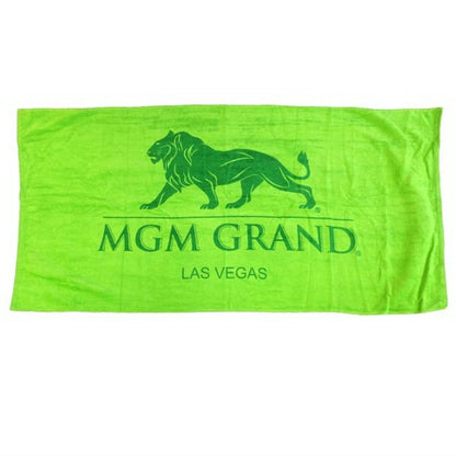 Lime Green 30x60 Terry Velour Promotional Beach Towel.