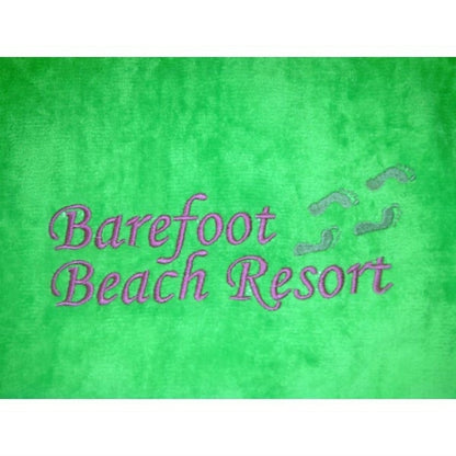 Lime Green 30x60 Terry Velour Promotional Beach Towel.