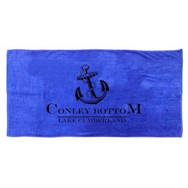 Royal Blue 30x60 Terry Velour Promotional Beach Towel.