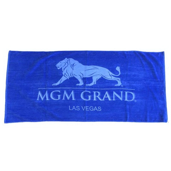 Royal Blue 30x60 Terry Velour Promotional Beach Towel.