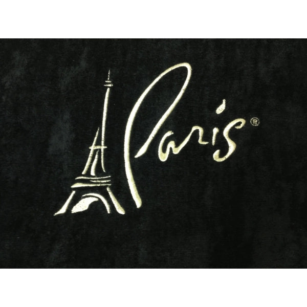 Black 30x60 Terry Velour Promotional Beach Towel.