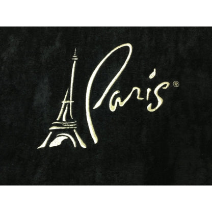 Black 30x60 Terry Velour Promotional Beach Towel.
