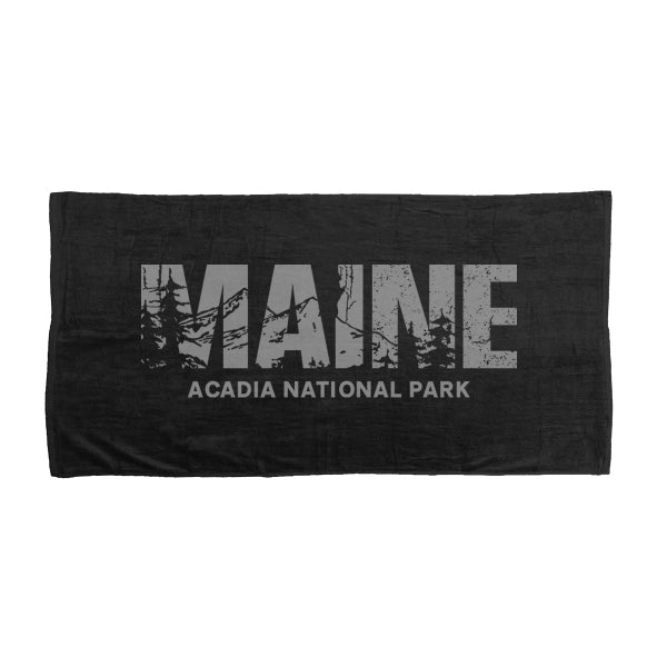 Black 30x60 Terry Velour Promotional Beach Towel.