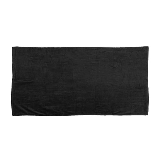 Black 30x60 Terry Velour Promotional Beach Towel.