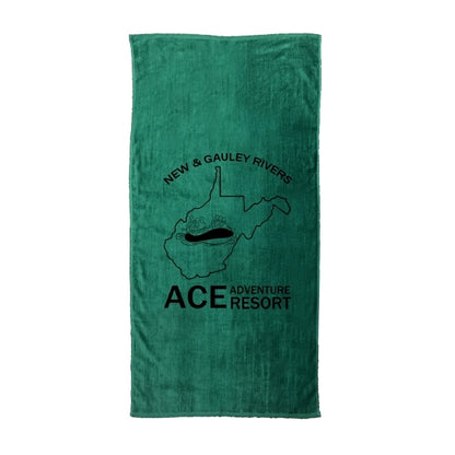 Hunter Green 30x60 Terry Velour Promotional Beach Towel.