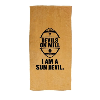 Tan 30x60 Terry Velour Promotional Beach Towel.