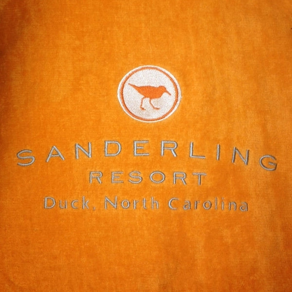 Orange 32x64 Terry Velour Beach Towels.