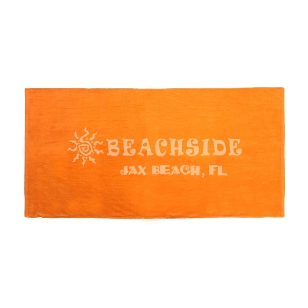Orange 34x70 Terry Velour Beach Towels.