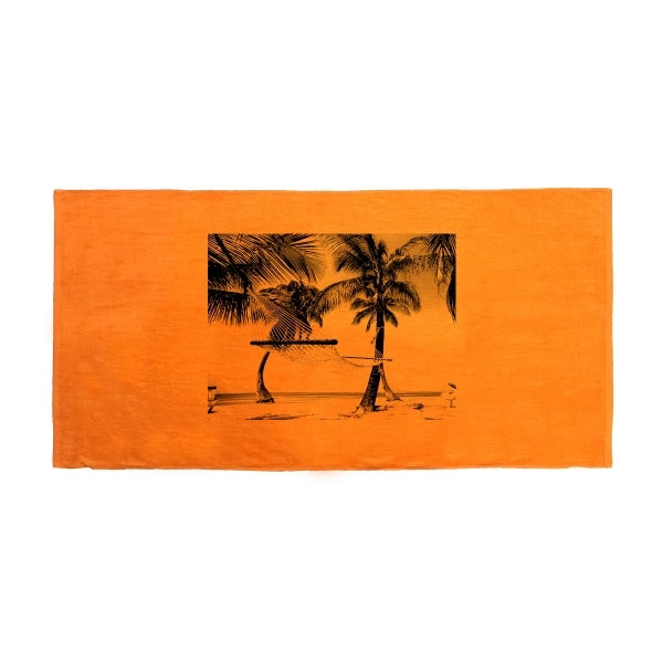 Orange 34x70 Terry Velour Beach Towels.