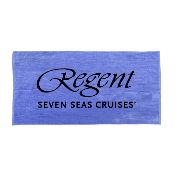 Caribbean Blue 28x58 Terry Velour Beach Towel