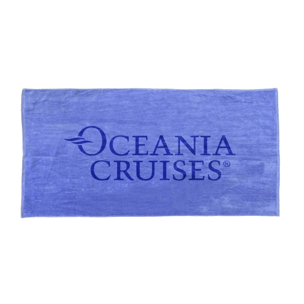 Caribbean Blue 28x58 Terry Velour Beach Towel