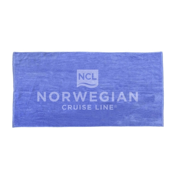 Caribbean Blue 28x58 Terry Velour Beach Towel