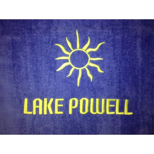 Caribbean Blue 28x58 Terry Velour Beach Towel