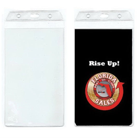 Large Credential Printed Badge Holder - Clear Vinyl