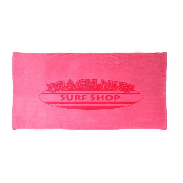 Reverse T SILK Neon Pink 30x60 Terry Velour Beach Towel.