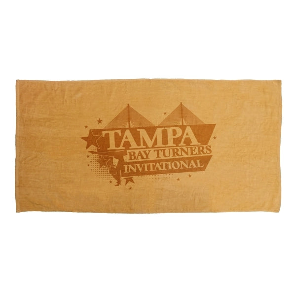 Reverse T SILK Tan 30x60 Terry Velour Beach Towel.