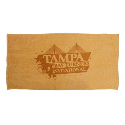 Reverse T SILK Tan 30x60 Terry Velour Beach Towel.