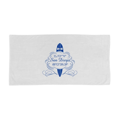 Silkscreen White 28x58 Terry Velour Beach Towel