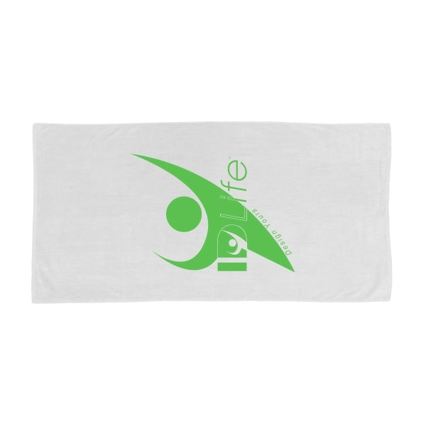 Silkscreen White 28x58 Terry Velour Beach Towel