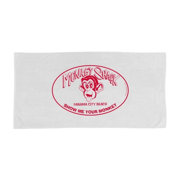 Silkscreen White 28x58 Terry Velour Beach Towel