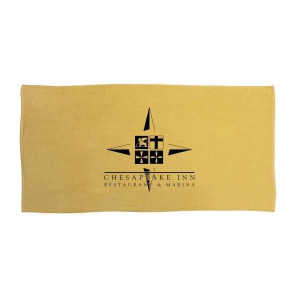 Black Ink SILK Sunshine Yellow 30x60 Velour Beach Towel.