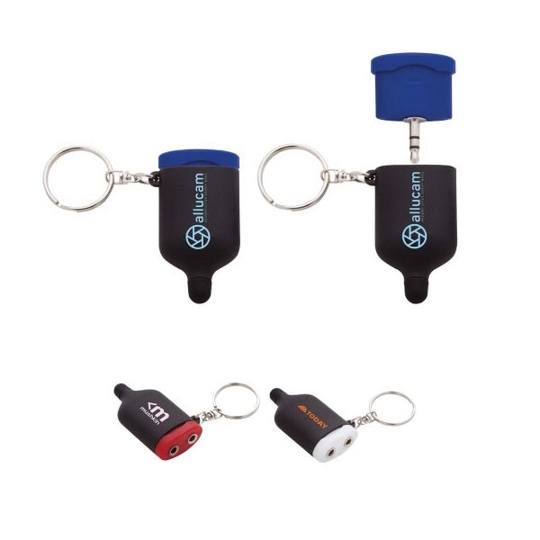 3.5mm Jack Splitter Keychain with Stylus Tip