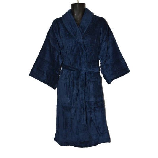 Navy Blue Shawl Bathrobe
