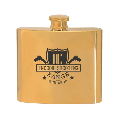 5 oz. Stainless Steel Gold Plated Hip Flask