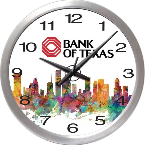 Bridge 14" Brushed Metal Analog Wall Clock
