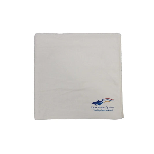 White EMB 30x60 Terry Velour Beach Towel.