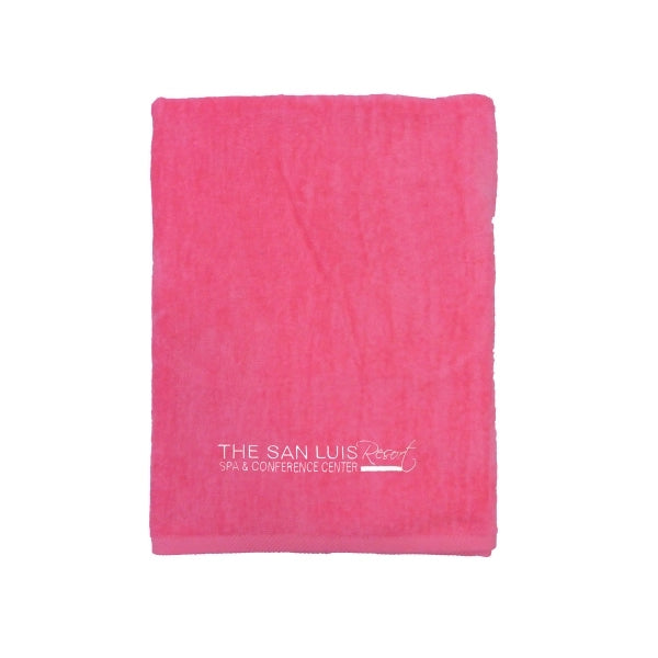 Neon Pink EMB 30x60 Terry Velour Beach Towel.