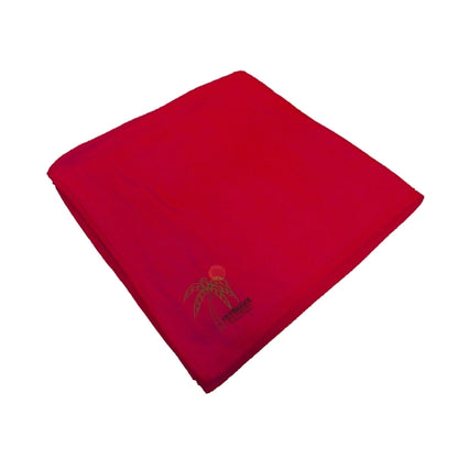 Salsa Red EMB 30x60 Terry Velour Beach Towel.