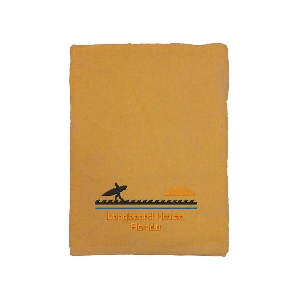 Tan EMB 30x60 Terry Velour Beach Towel.