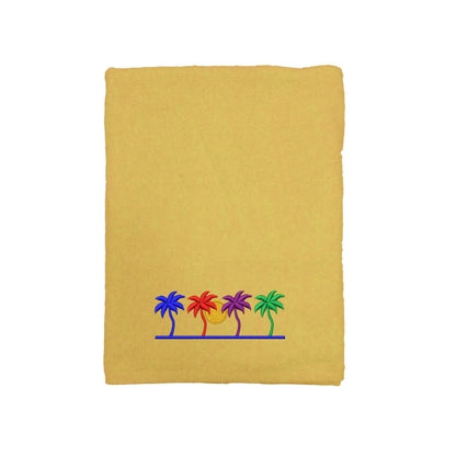 Sunshine Yellow EMB 30x60 Terry Velour Beach Towel.