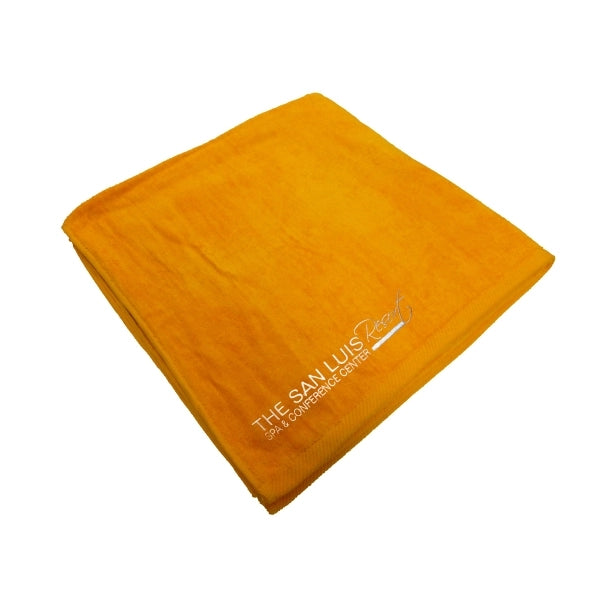 Orange EMB 30x60 Terry Velour Beach Towel.