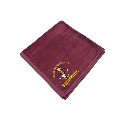 Burgundy EMB 30x60 Terry Velour Beach Towel.