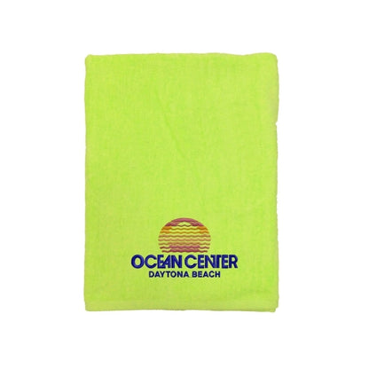 Neon Yellow EMB 30x60 Terry Velour Beach Towel.