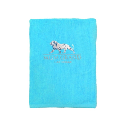 Turquoise EMB 28x58 Terry Velour Beach Towel.