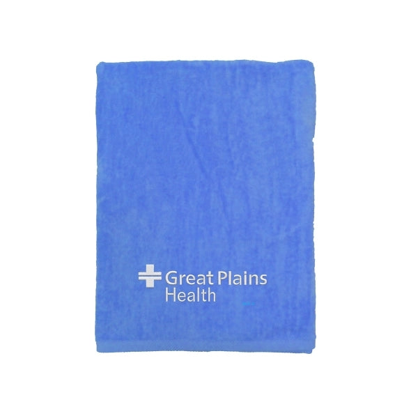 Caribbean Blue EMB 30x60 Terry Velour Beach Towel.