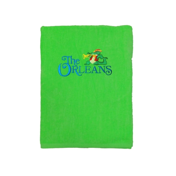 Lime Green EMB 30x60 Terry Velour Beach Towel.