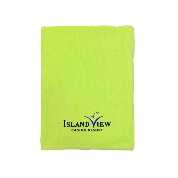 Neon Yellow EMB 28x58 Terry Velour Beach Towel.