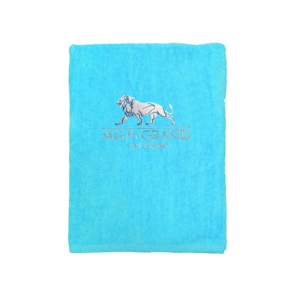 Turquoise EMB 30x60 Terry Velour Beach Towel.