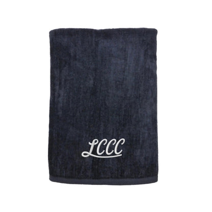 Black EMB 30x60 Terry Velour Beach Towel.