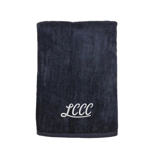 Black EMB 30x60 Terry Velour Beach Towel.